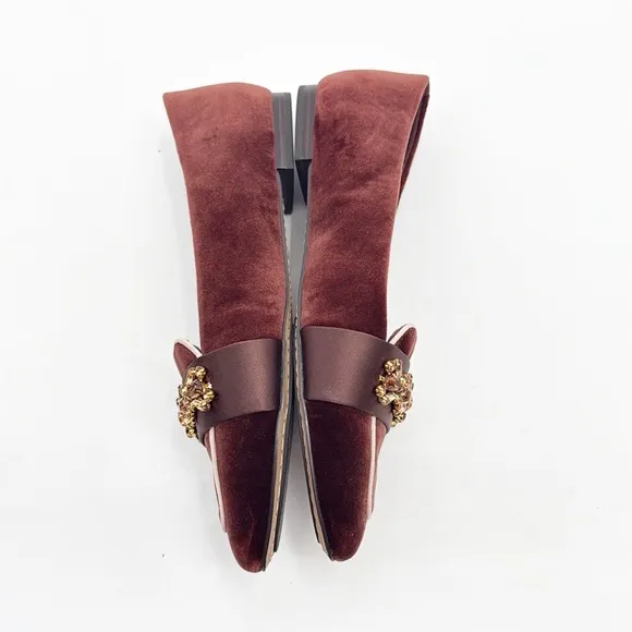 Birdies The Sparrow - Brandy Velvet Jewel Size 6 Burnt Orange Crystals