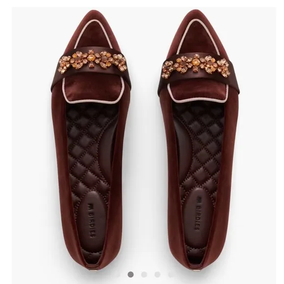 Birdies The Sparrow - Brandy Velvet Jewel Size 6 Burnt Orange Crystals