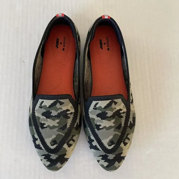 Birdies X Judy The Blackbird Khaki Camo Slip On Knit Flats Comfort Shoes Sz 8