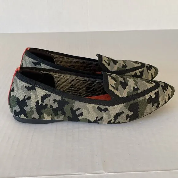 Birdies X Judy The Blackbird Khaki Camo Slip On Knit Flats Comfort Shoes Sz 8