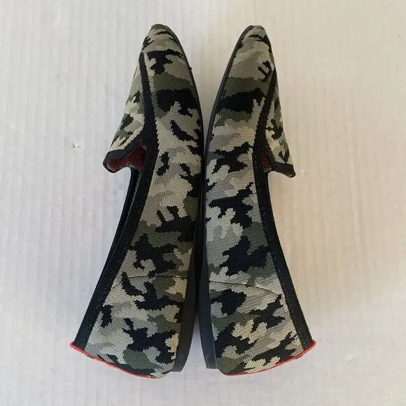 Birdies X Judy The Blackbird Khaki Camo Slip On Knit Flats Comfort Shoes Sz 8