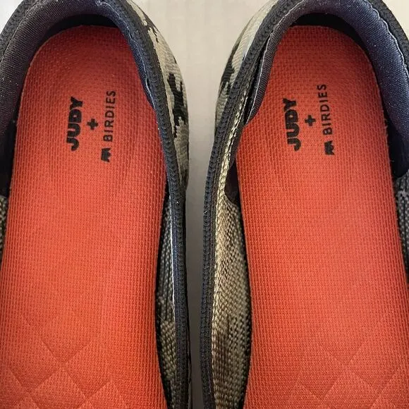 Birdies X Judy The Blackbird Khaki Camo Slip On Knit Flats Comfort Shoes Sz 8