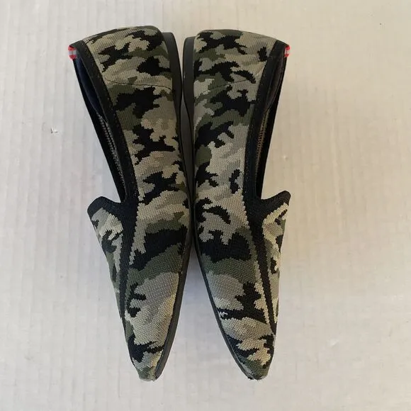 Birdies X Judy The Blackbird Khaki Camo Slip On Knit Flats Comfort Shoes Sz 8