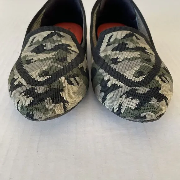 Birdies X Judy The Blackbird Khaki Camo Slip On Knit Flats Comfort Shoes Sz 8