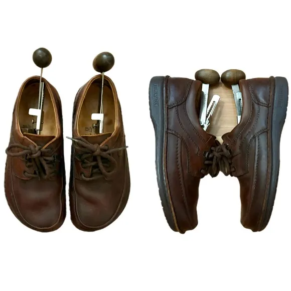 Birkenstock Brown Leather Baltimore  Moc Toe Lace Up Oxford Loafer Size 5 men’s