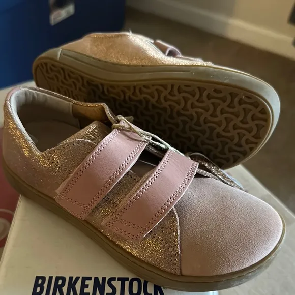 Birkenstock Kids Pink and Gold Shoes