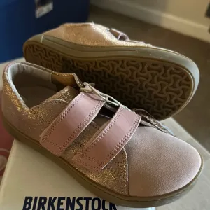 Birkenstock Kids Pink and Gold Shoes