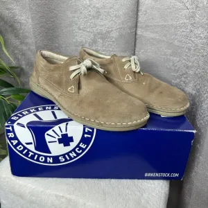 Birkenstock Men’s Memphis Leather Lace Up Shoes in Beige Sz EU 41