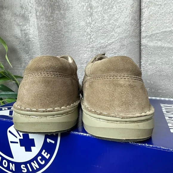 Birkenstock Men’s Memphis Leather Lace Up Shoes in Beige Sz EU 41