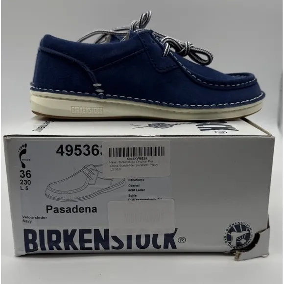 Birkenstock Women's Original Pasadena Suede Navy EU 36 US L‎ 5-5.5 230 MM Narrow