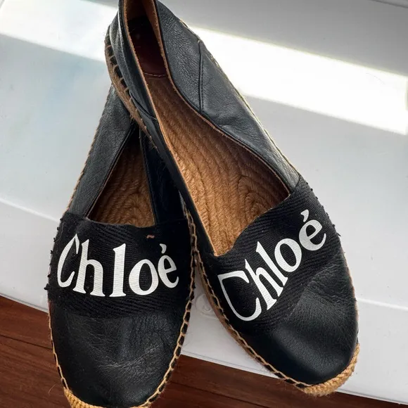 Black Chloe Espadrille Flats