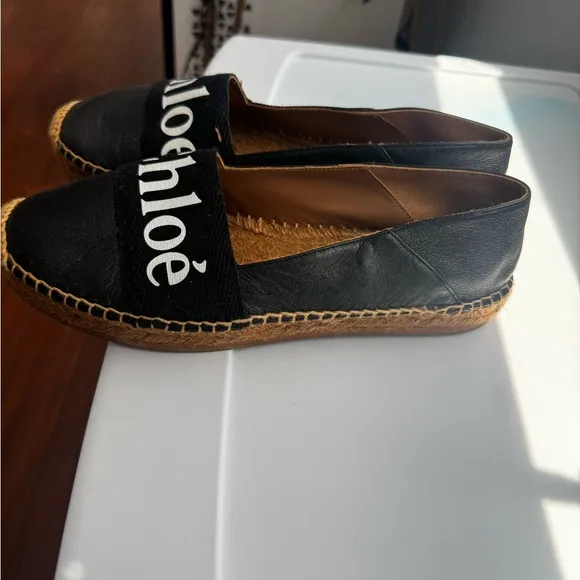 Black Chloe Espadrille Flats