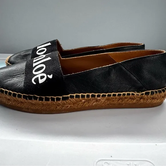 Black Chloe Espadrille Flats
