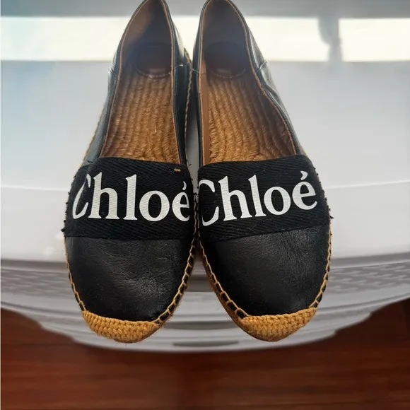 Black Chloe Espadrille Flats