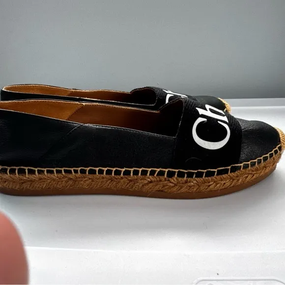 Black Chloe Espadrille Flats