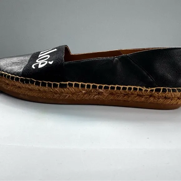 Black Chloe Espadrille Flats