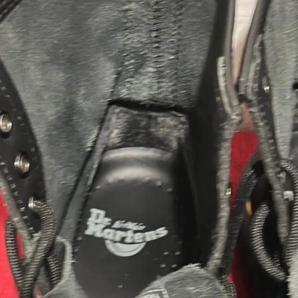 Black Leather Boots with Yellow Stitching
