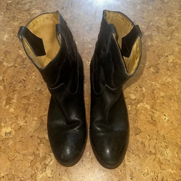 Black Leather Frye Boots