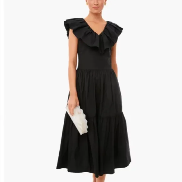 Black Ruffle Jo DressPOMANDER PLACE