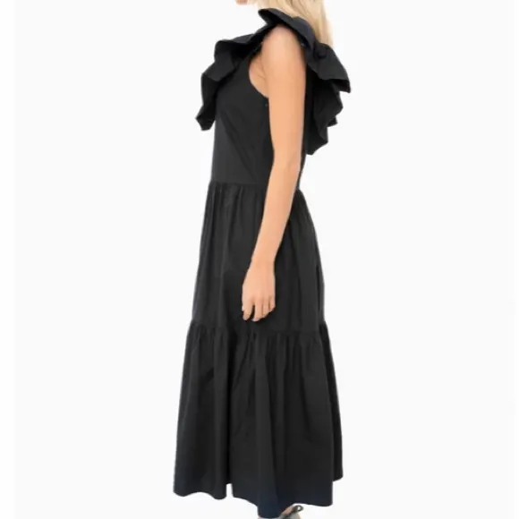 Black Ruffle Jo DressPOMANDER PLACE
