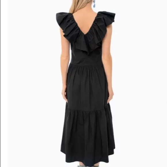Black Ruffle Jo DressPOMANDER PLACE