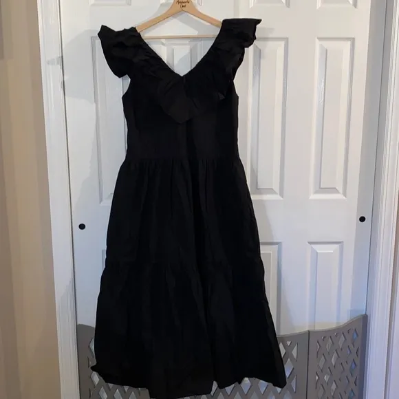 Black Ruffle Jo DressPOMANDER PLACE