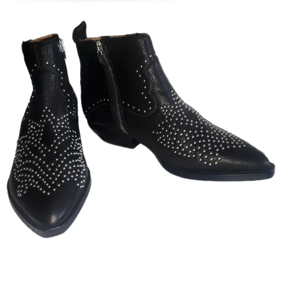 Black Studded Ankle Boots