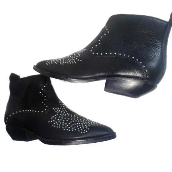 Black Studded Ankle Boots