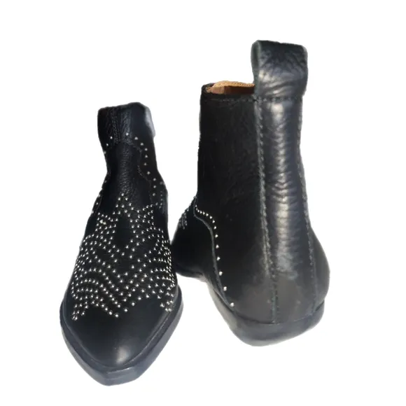 Black Studded Ankle Boots