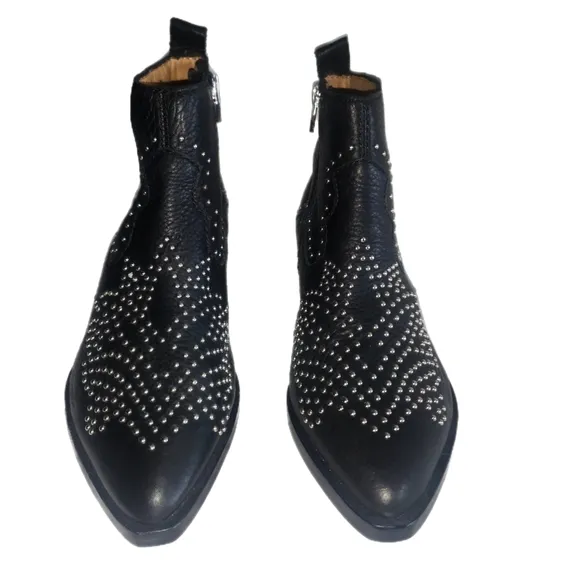 Black Studded Ankle Boots