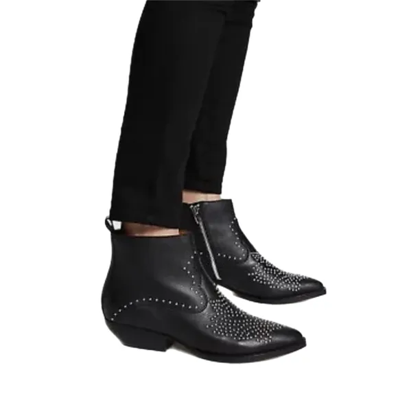 Black Studded Ankle Boots