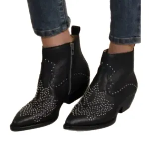 Black Studded Ankle Boots