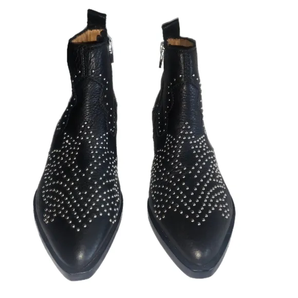 Black Studded Ankle Boots