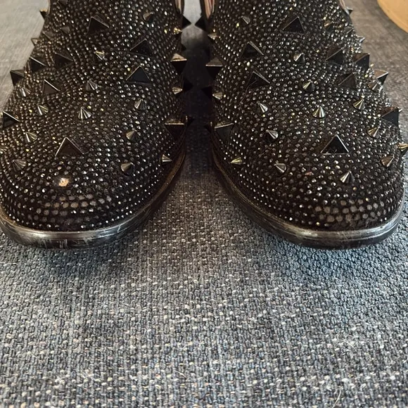 Black Studded Slip-On Shoes
