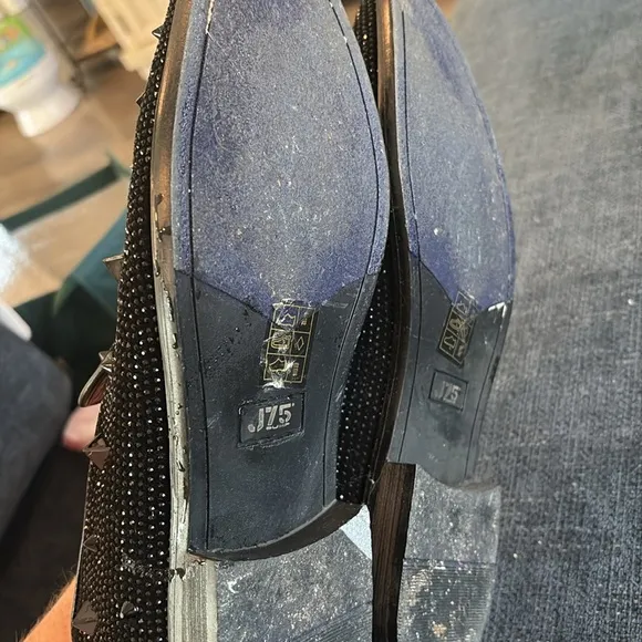 Black Studded Slip-On Shoes