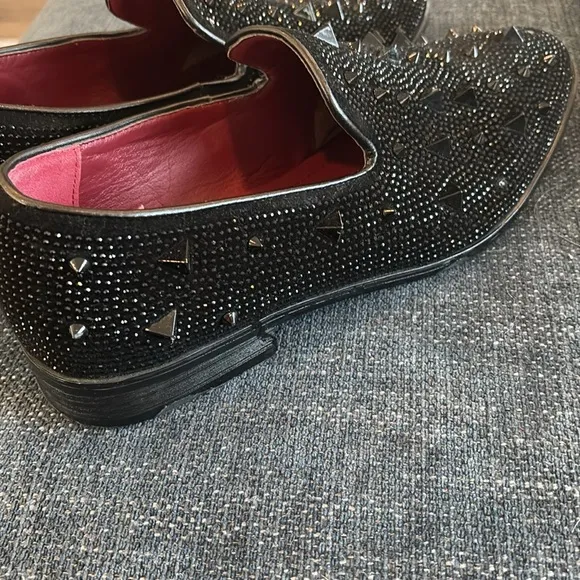 Black Studded Slip-On Shoes