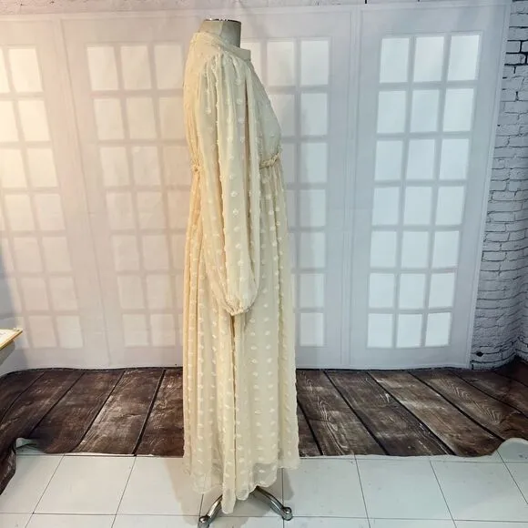 Bliss Hijab NWT ivory EVA MAXI DRESS - EMBOSSED DOTS size 40 or large