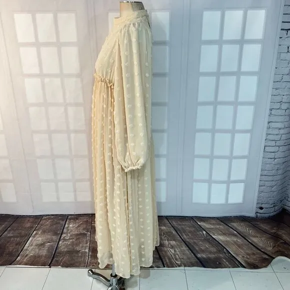 Bliss Hijab NWT ivory EVA MAXI DRESS - EMBOSSED DOTS size 40 or large