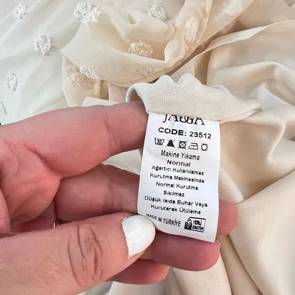 Bliss Hijab NWT ivory EVA MAXI DRESS - EMBOSSED DOTS size 40 or large
