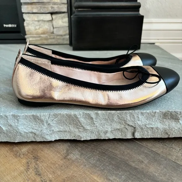 Bloch Women’s Size 38 US 8 Chara Ballet Flats Rame Metallic Rose Gold Leather