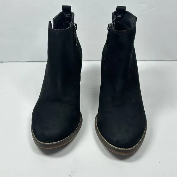Blondo Norma Nubuck Waterproof Black Suede Ankle Boots 9M NEW Side Zip