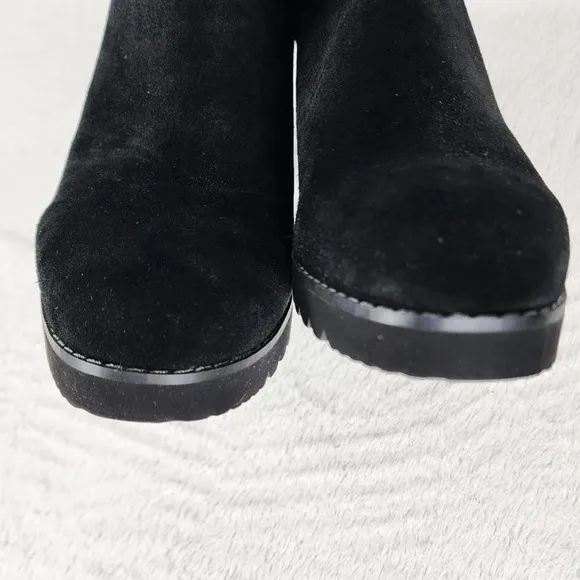 Blondo Rana Black Suede Waterproof Heeled Boots with side zip. Sturdy tread NWOT