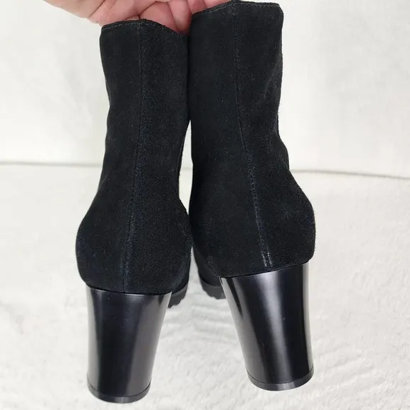 Blondo Rana Black Suede Waterproof Heeled Boots with side zip. Sturdy tread NWOT