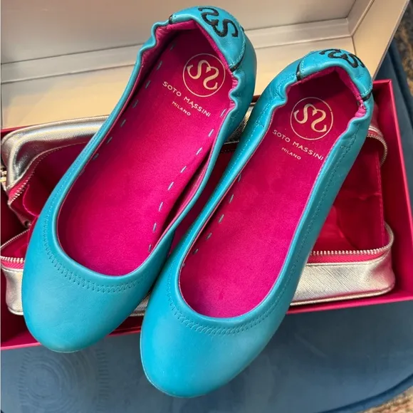 Blue Ballet Flats