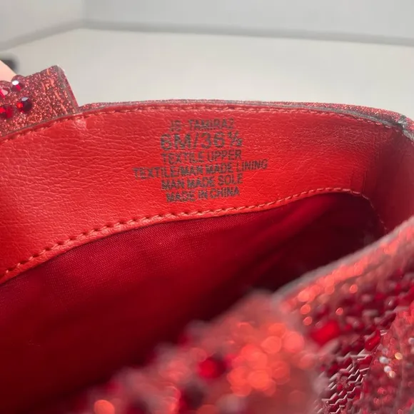 BNIB FIRST QUALITY Jessica Simpson Red Tamira 2 Rhinestone Ankle Boots 6M