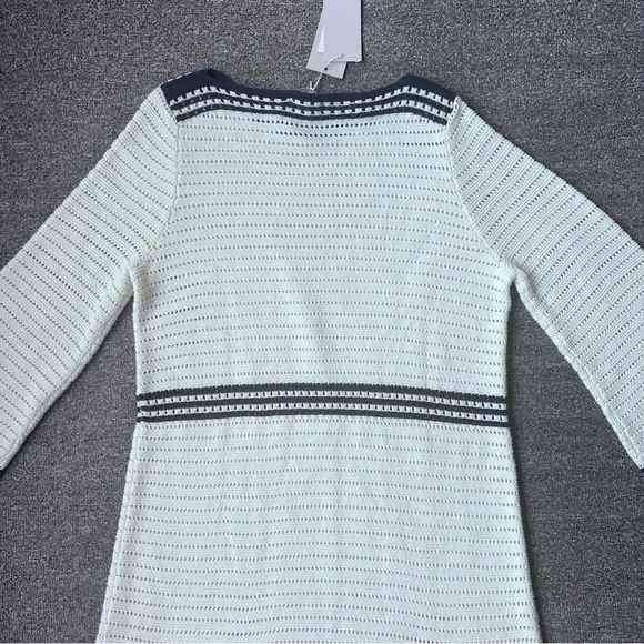 Boden Black Ivory white boatneck shift dress size 14