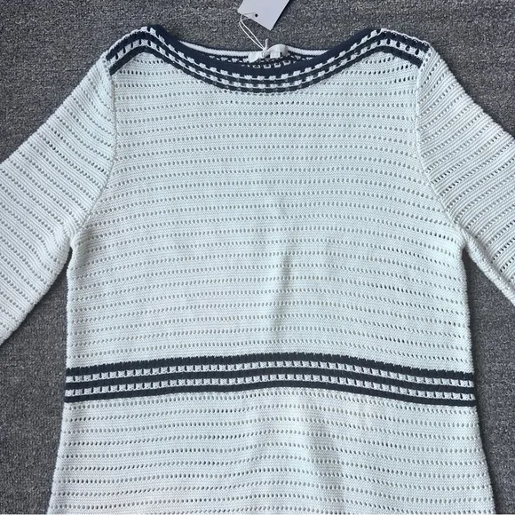 Boden Black Ivory white boatneck shift dress size 14