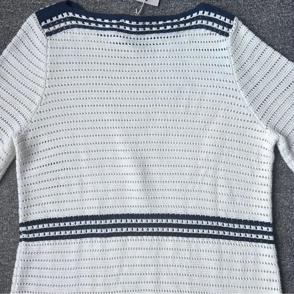 Boden Black Ivory white boatneck shift dress size 14