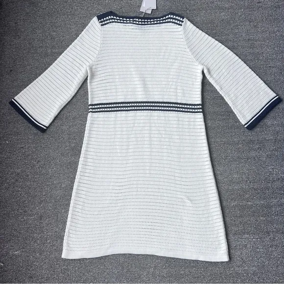 Boden Black Ivory white boatneck shift dress size 14