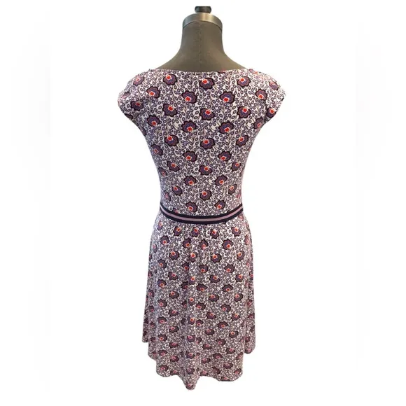 Boden Floral Jersey Print Bernice CapSleeve Fit &amp; Flare Dress US 4R